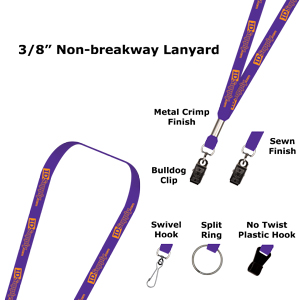 3/8&quot; One Color Printed Lanyard