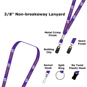 3/8&quot; Two Color Printed Lanyard