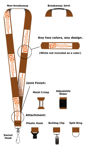 1&quot; Two Color Print Lanyard (Dual Sided)