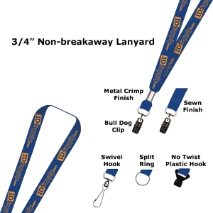 3/4&quot; One Color Printed Lanyard