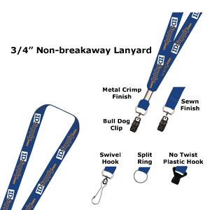 3/4&quot; Two Color Printed Lanyard (Dual Sided)